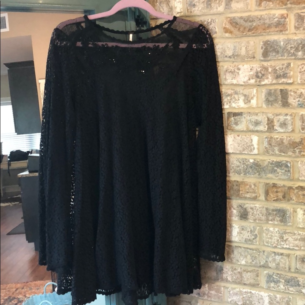 Free People Black Lace Dress